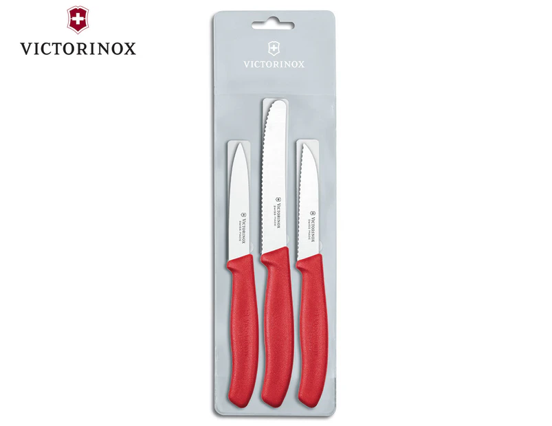 Victorinox Classic 3-Piece Paring Stainless Steel Knife Set - Red