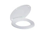 White Closed Front Double Flap Toilet Seat