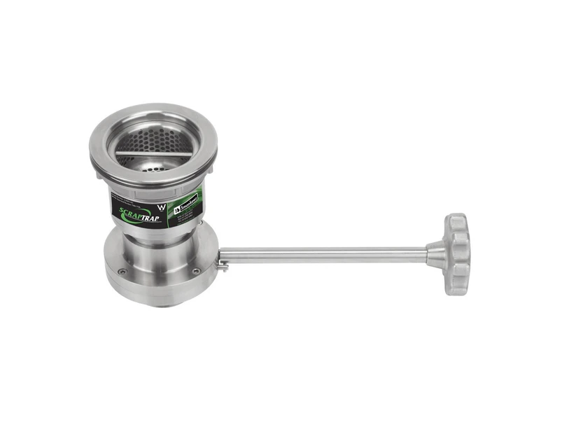 Cast Stainless Sink Waste Arrestor (90mm) With Cast Stainless Shut Off Valve