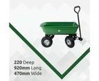 250KG Poly Garden Cart Carrier Wheelbarrow Heavy Duty Steel Frame, Green
