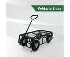 250KG Metal Garden Cart Utility Wagon Wheelbarrow Removable Sides