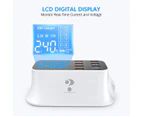 WIWU LBT 8-Port Desktop Charging Station With LCD Display For Phone/Tablet/Switch PD USB Plug Charger-White