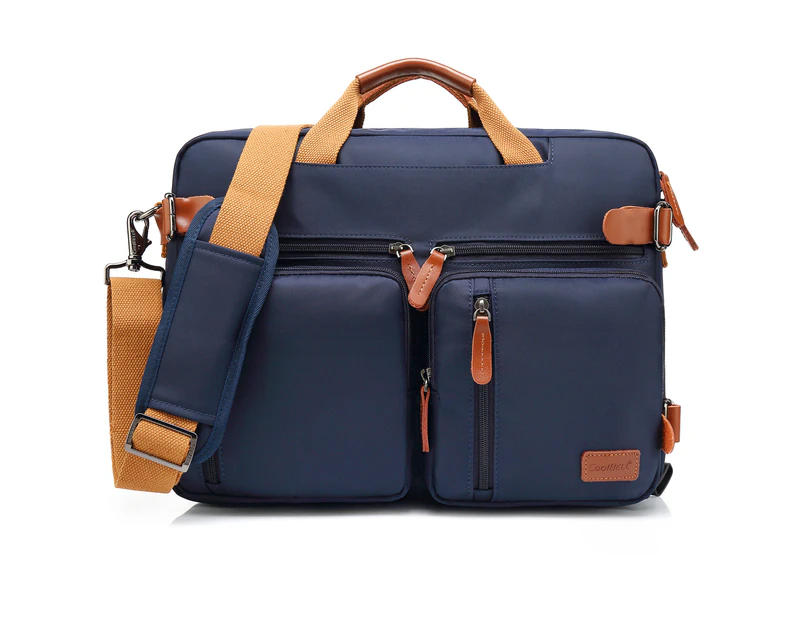 CoolBELL Convertible Backpack Messenger Bag Fits 17.3 Inch Laptop-Blue