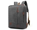 CoolBELL 15.6 Inches Convertible Laptop Backpack-Canvas Grey 1