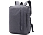 CoolBELL 17.3 Inches Convertible Laptop Messenger Bag Shoulder Bag Canvas Backpack-New Grey