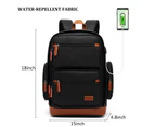 POSO 15.6 Inches Laptop Bag Nylon Computer Backpack-Black