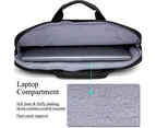 BRINCH Laptop Bag 14 Inch Multi-Functional Suit Fabric Portable Messenger Bag-Black