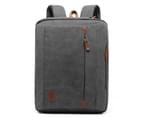 CoolBELL 15.6 Inches Convertible Laptop Backpack-Canvas Grey 8