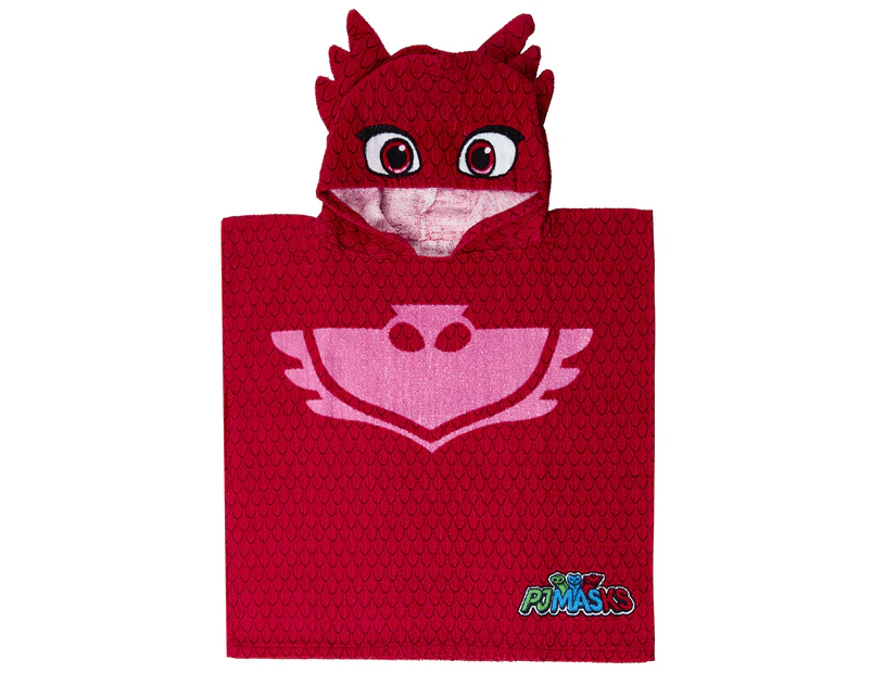 PJ Masks 74x50cm Kids Owlette Poncho Hooded Towel - Red