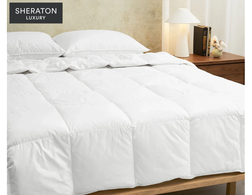 Sheraton Luxury 300GSM Goose Feather & Down Queen Bed Quilt - White