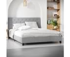 Fabric Bed Frame in King, Queen and Double Size (Diamond Tufted, Ash Grey) 1