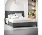 Fabric Bed Frame in King, Queen and Double Size (Diamond Tufted, Charcoal) 1