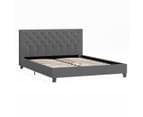 Fabric Bed Frame in King, Queen and Double Size (Diamond Tufted, Charcoal) 5