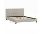 Fabric Bed Frame in King, Queen and Double Size (Diamond Tufted, Beige) 5