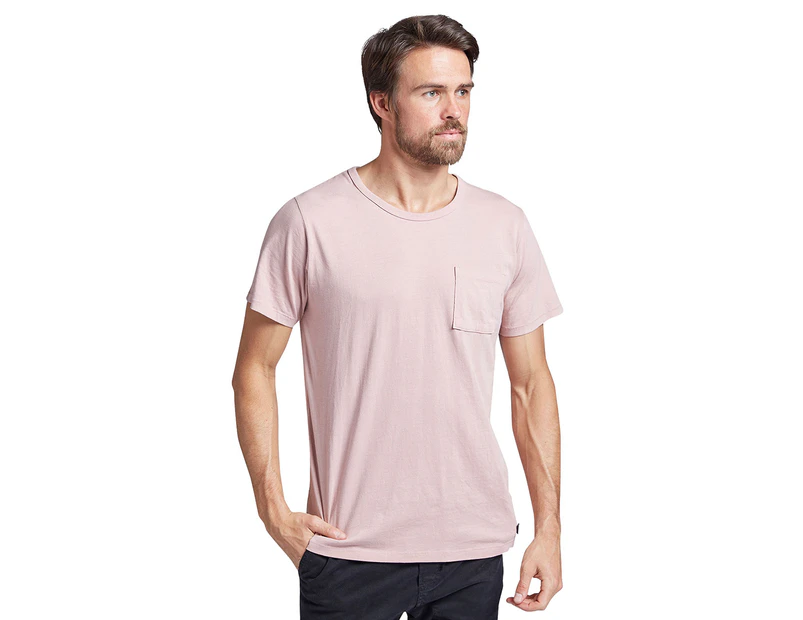 Academy Brand Men's Garment Dyed Crew Tee / T-Shirt / Tshirt - Dusty Pink
