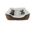 Fleece Pet Bed Dog Bed 3pc in a Set - Brown