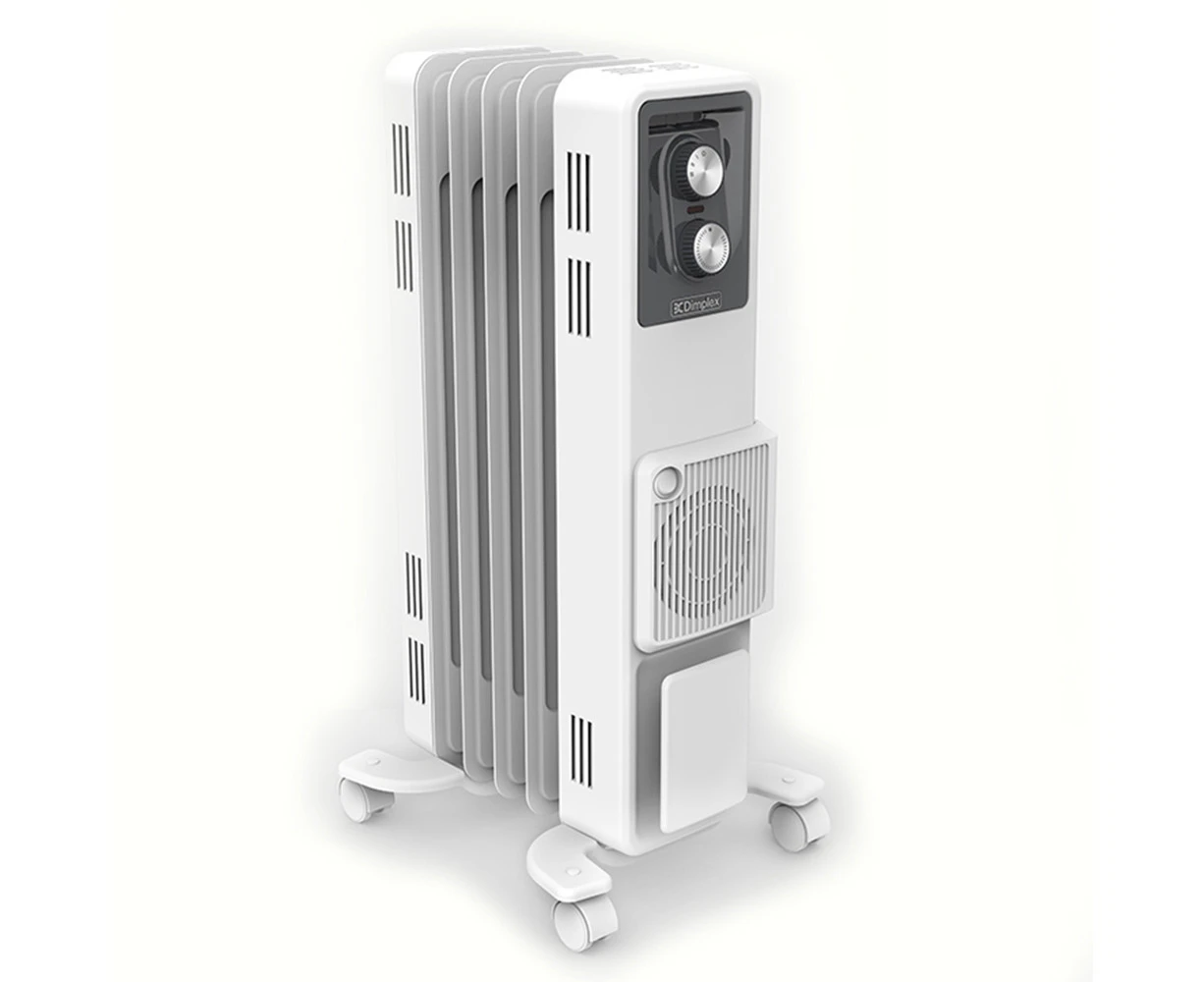 Dimplex 1500W Oil Portable Column Heater/Heating w/Turbo Fan/Thermostat WHT