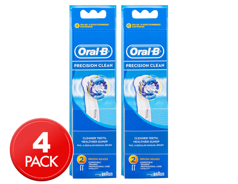 2 x Oral-B Precision Clean Replacement Brush Heads 2pk
