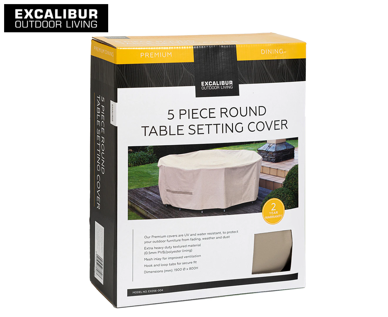 Excalibur Outdoor Living 5-Piece Round Table Setting Cover - Beige