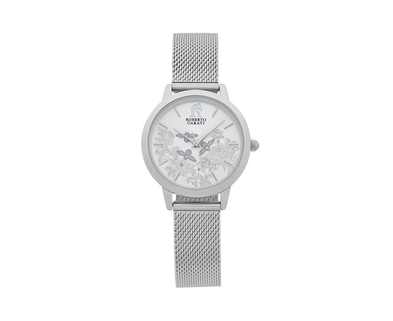 Roberto Carati Floral Silver Watch