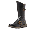 Fly London Leather Waterproof Boots with Buckle Trim