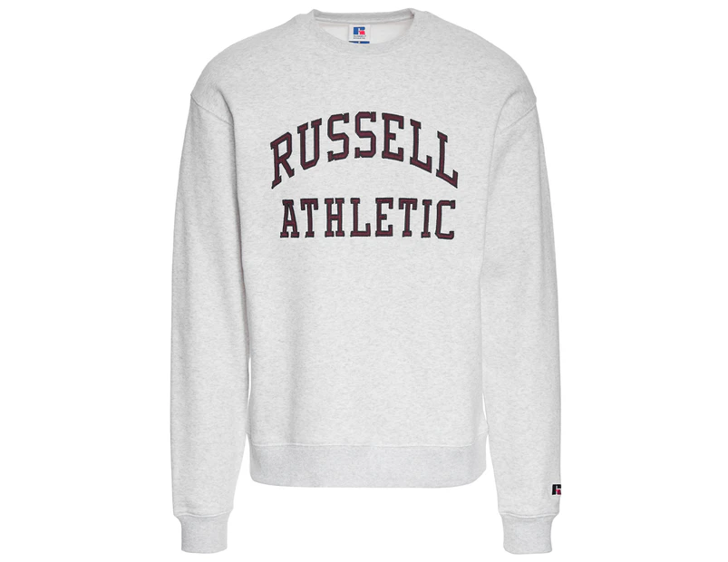 Russell Athletic Men's Arch Logo Crew Sweatshirt - White Marle