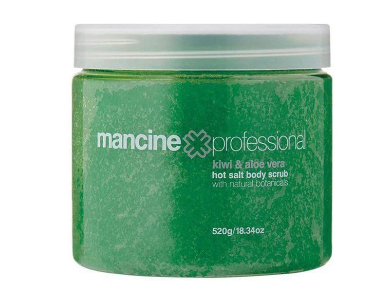 Mancine Hot Salt Scrub - Kiwi & Aloe Vera 520g