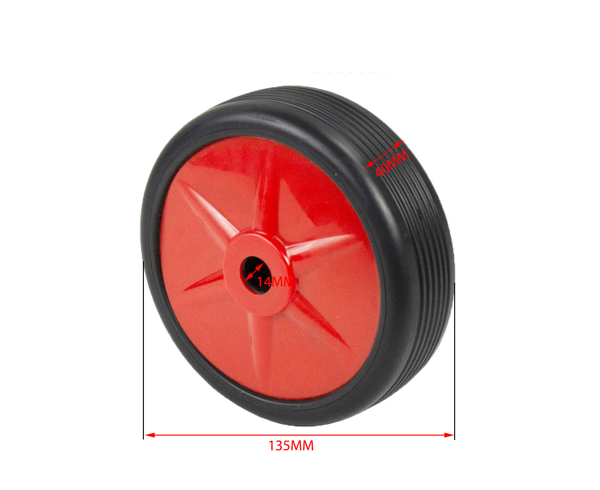 Plastic Red Wheel PU Solid Puncture Proof Tyre 3.00-4 130kg Caravan Jockey Wheel 