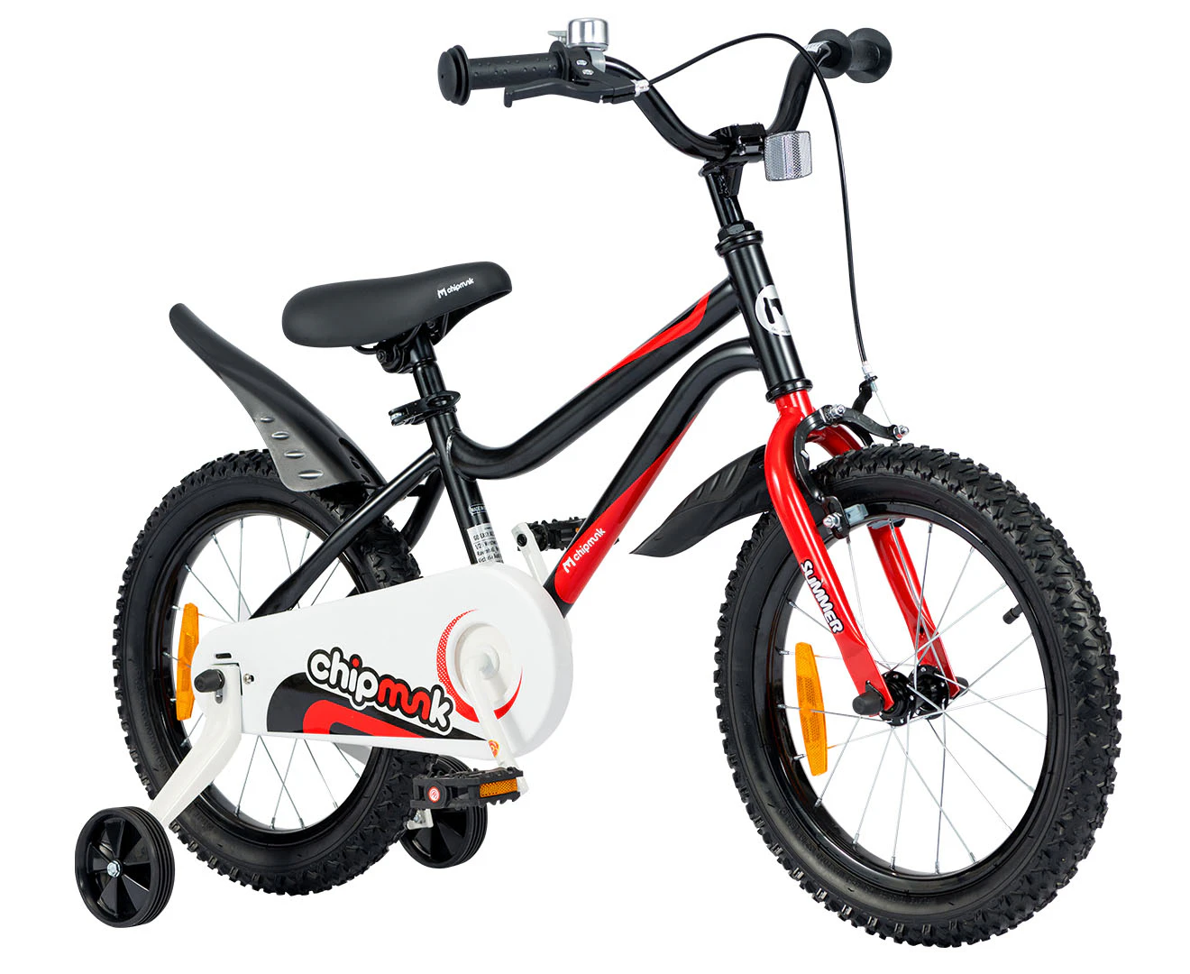 Chipmunk 40cm Bike with Removable Training Wheels - Black