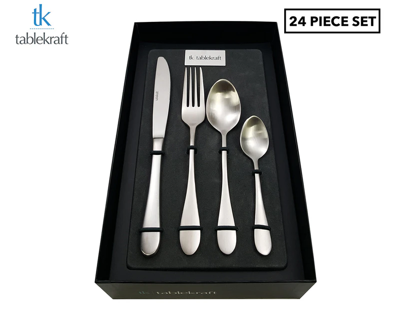 Tablekraft 24-Piece Soho Cutlery Set - Matte Silver