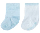 Playette Baby Preemie Fashion Socks 2-Pack - Blue Stripe/White
