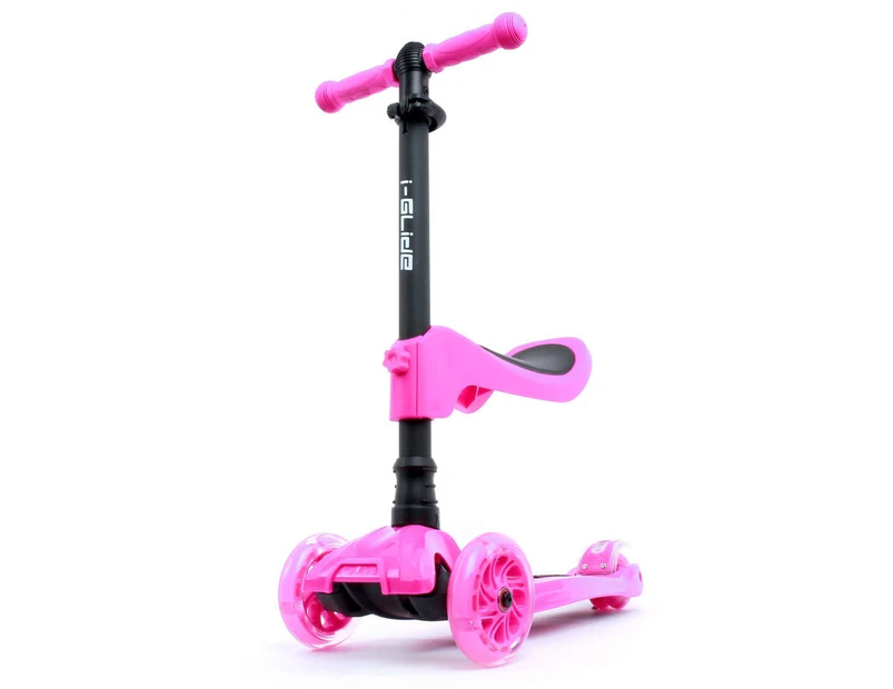 i-Glide Kids 3-Wheel Scooter Plus Seat | Pink