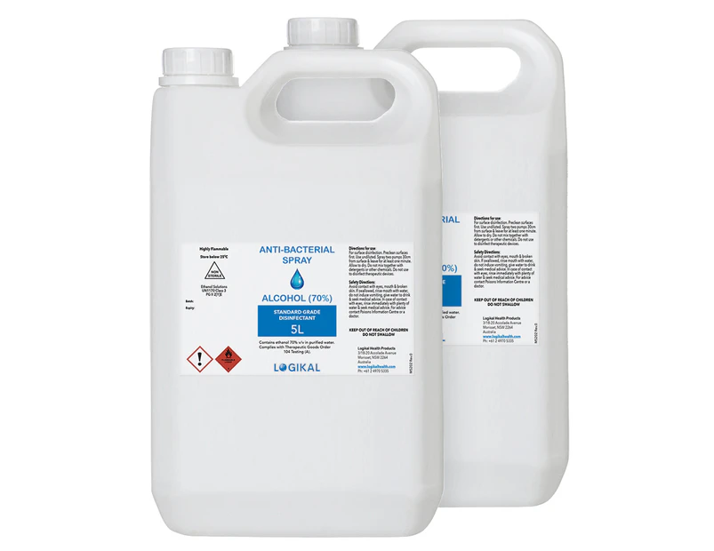 2X 5L Disinfectant Anti-Bacterial Alcohol