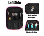 NiceEbag Makeup Brush Bag for Women Leather Brush Organizer Bag
