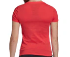 Adidas Women's Essentials Linear Tee / T-Shirt / Tshirt - Core Pink/White