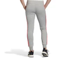 Adidas Women's Essentials 3-Stripes Pants / Trackpants - Medium Grey Heather/Core Pink