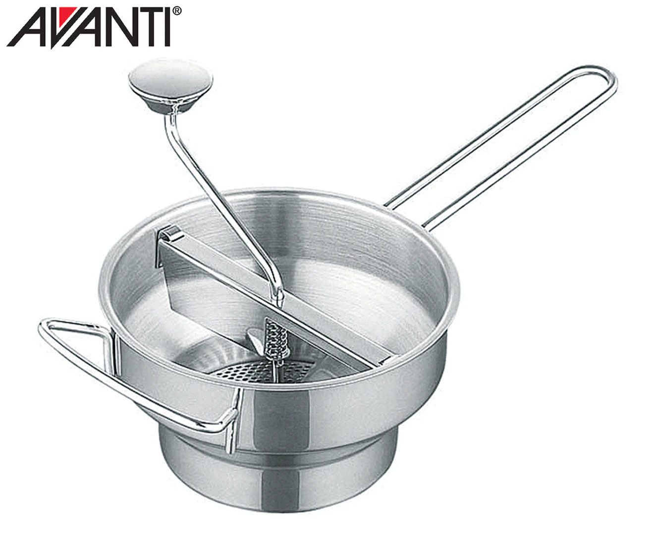 Avanti Professional Rotary Food Mill With 3 Blades - Silver