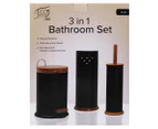 Eco Basics 3-Piece Bathroom Set - Black/Natural
