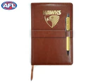 AFL Hawthorn Hawks Team Logo PU Leather Notebook & Pen