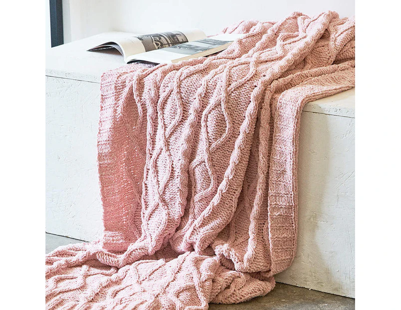 130x180cm Cozy Decorative Knit Woven  Throw Blanket