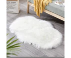 Irregular Artificial Wool Fur Soft Plush Rug Carpet - White