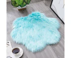 Irregular Artificial Wool Fur Soft Plush Rug Carpet - Blue