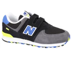 New Balance Boys' 574 Wide Fit Sneakers - Black/Blue/Grey