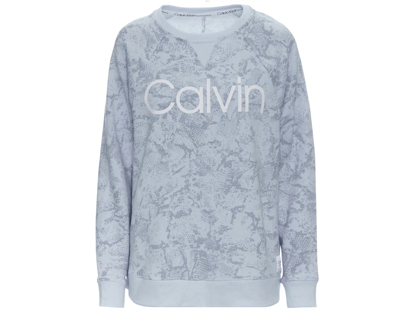Calvin Klein Performance Women's Cobra Print Pullover / Sweatshirt - Light Grey