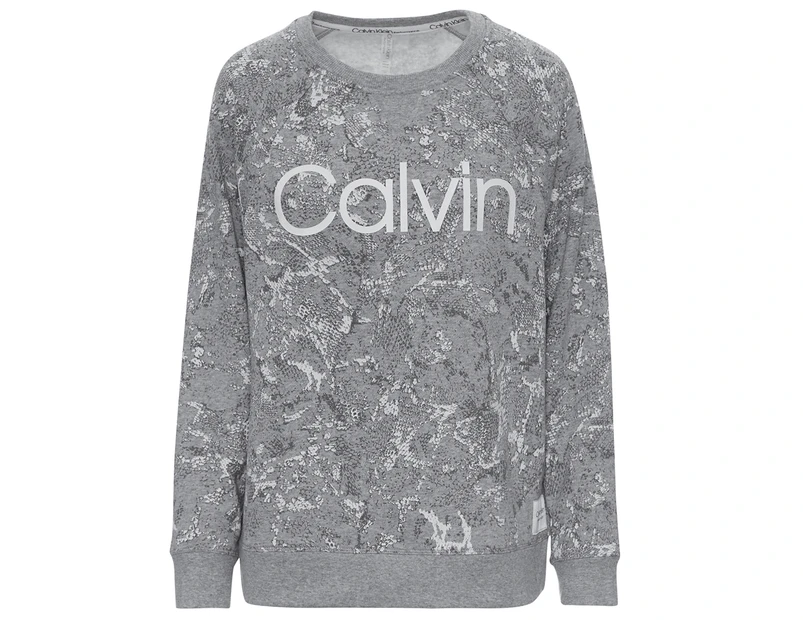 Calvin Klein Performance Women's Cobra Print Pullover / Sweatshirt - Grey