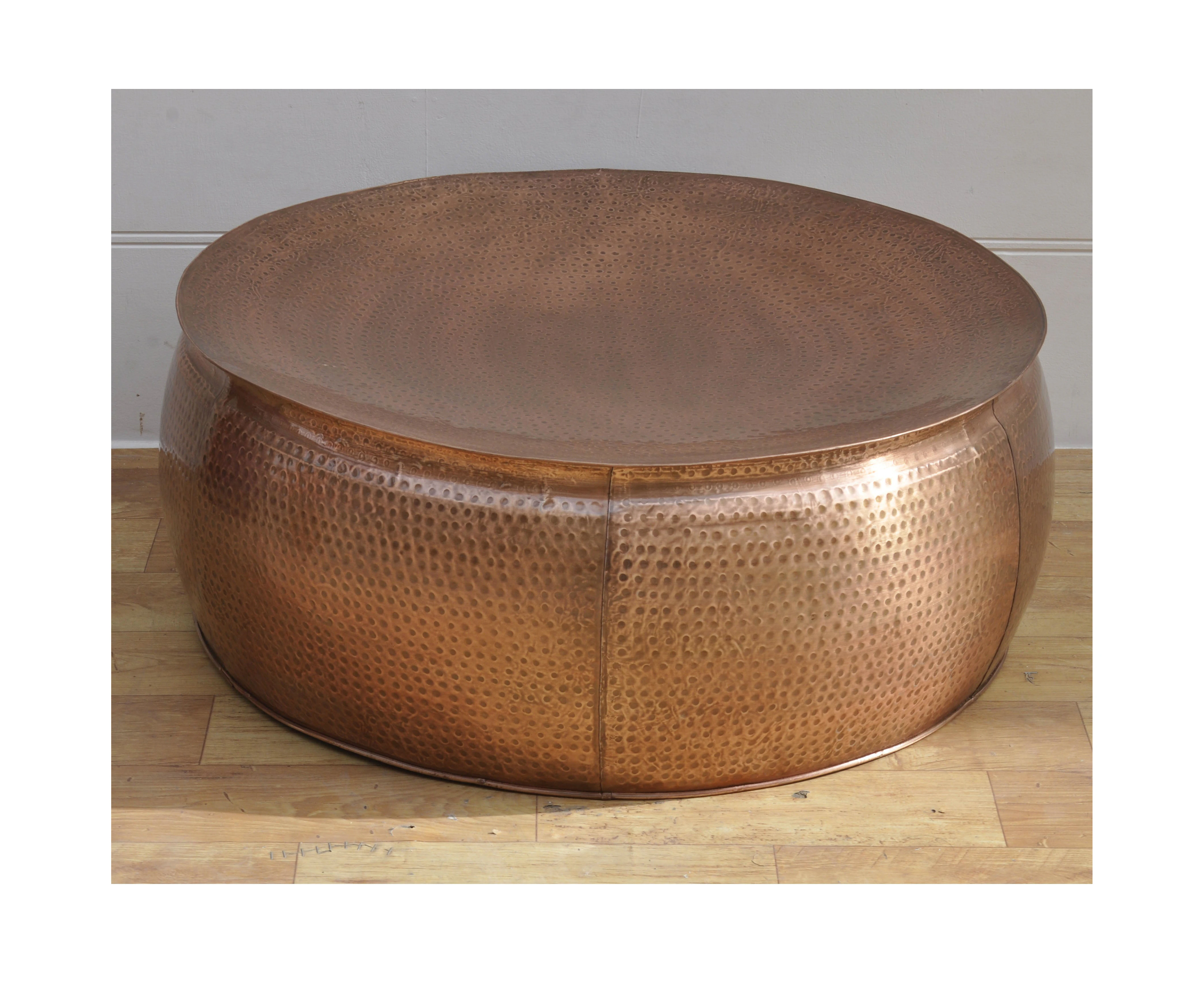 Bronze Look Drum Coffee Table