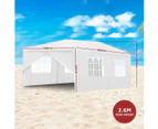 3x6M Outdoor Gazebo Wedding Marquee Party Event Tent Canopy Camping BBQ Shelter With 6 Side Walls and Carry Bag