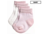 Playette Baby Preemie Fashion Socks 2-Pack - Pink Stripe/White