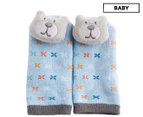 Playette Baby Novelty Rattle Toe Socks - Blue