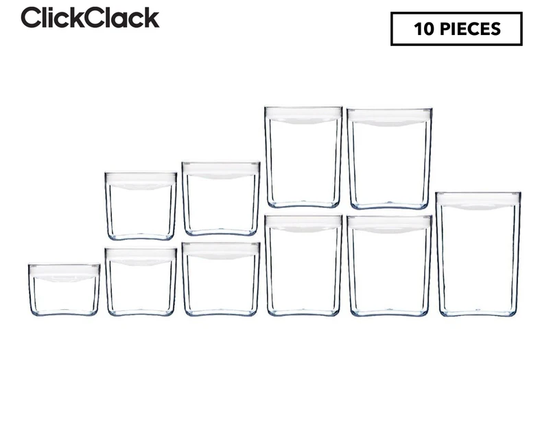 ClickClack 10-Piece Pantry Cube Starter Set - Clear/White